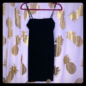 Velour Little Black Dress